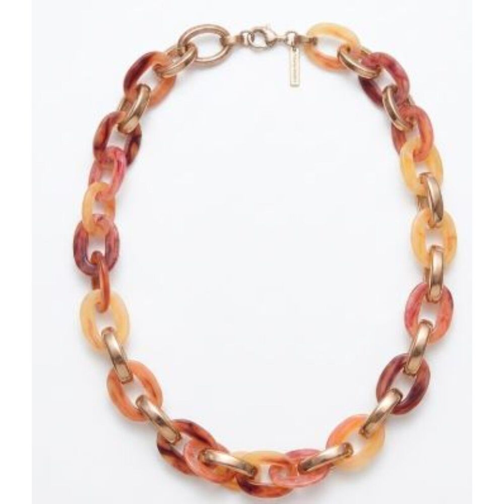 Banana Republic Women's Love Link Amber Tortoiseshell Link Necklace NWT 88